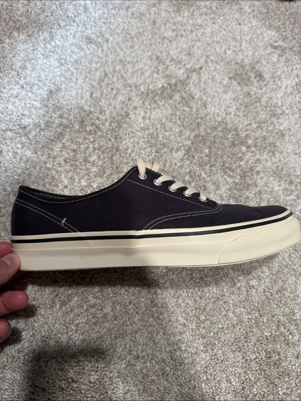 Buck Mason Moonstar Navy Canvas Low-Top Sneakers - Picture 5 of 6